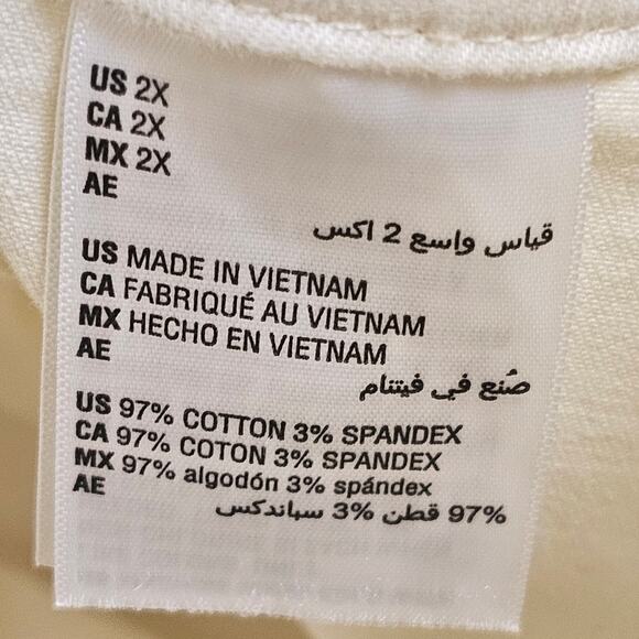 On 34th Light Tan High Rise Wide Leg Khaki Chino Classic Pants - Picture 8 of 8